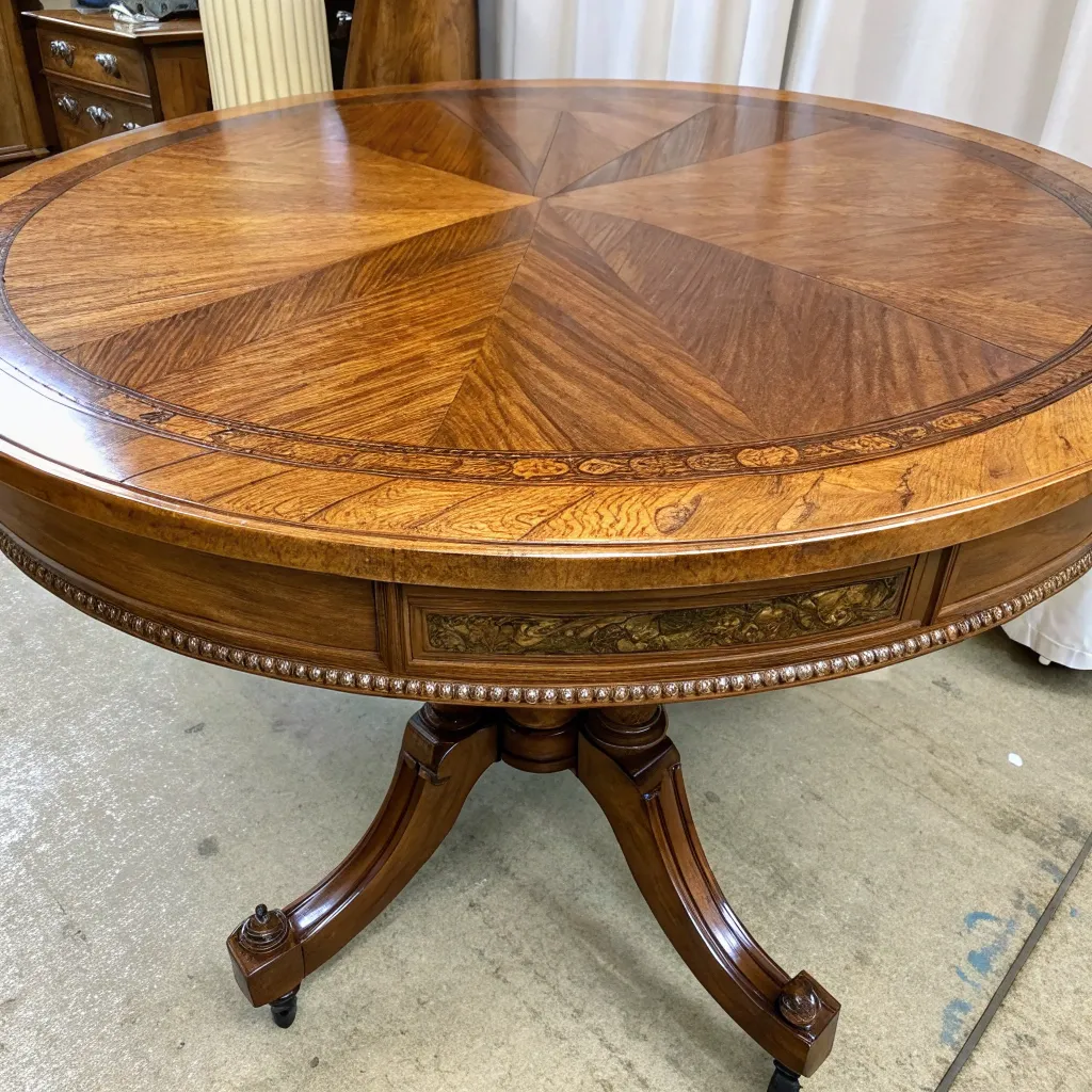 Refinished vintage wooden table